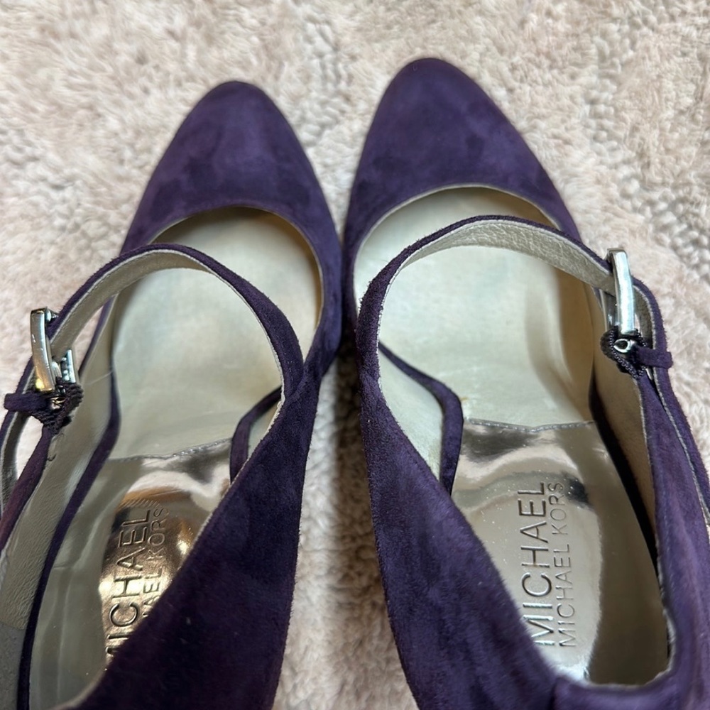 Michael Kors purple suede Mary Jane pumps size 8M - Picture 7 of 7
